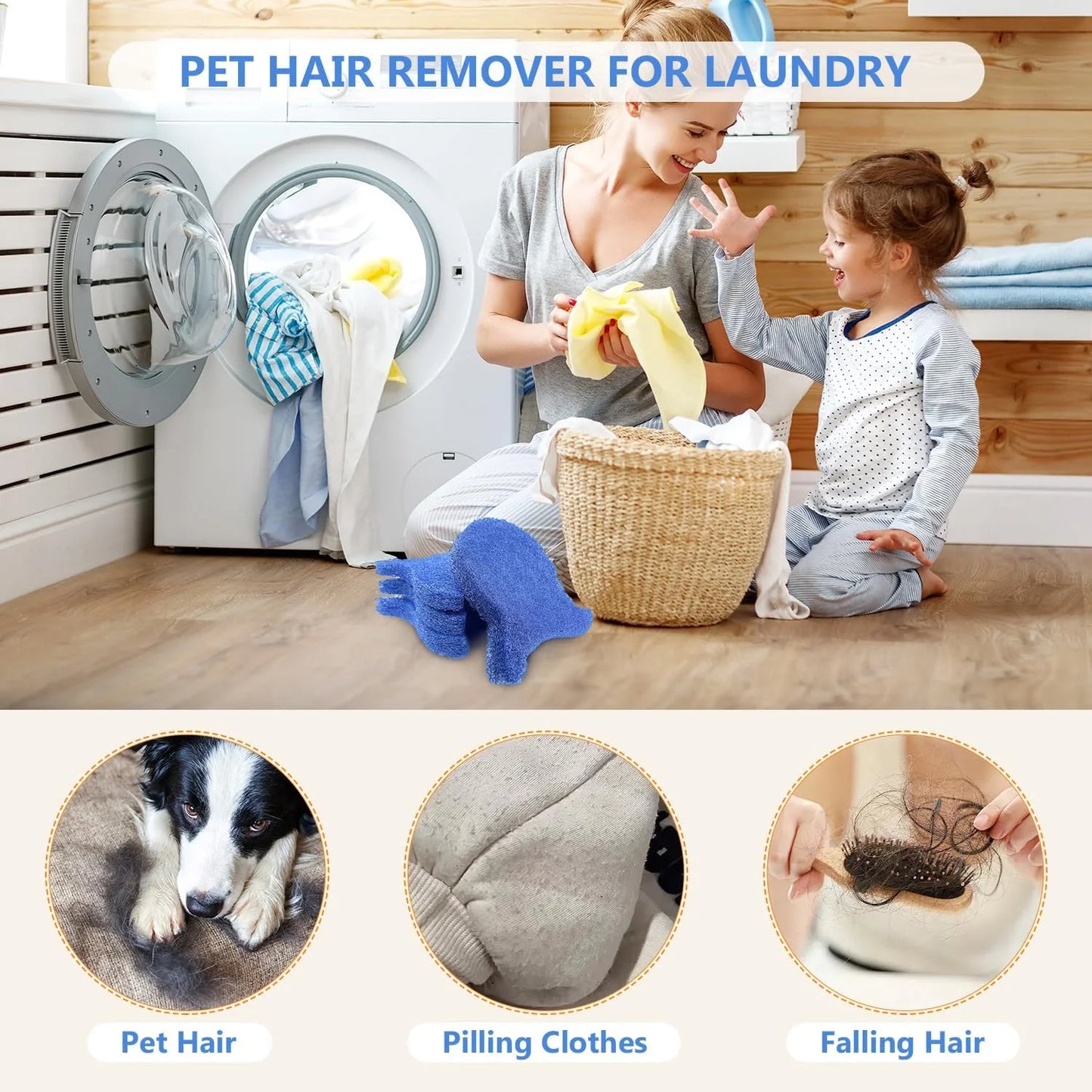 Pet Hair Remover for Laundry, 5 Pcs Pet Hair Remover Balls for Washing Machine, Reusable Pet Hair and Lint Catcher from Clothes