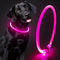 Glow in the Dark Pet Collar - Waterproof Dog Light up Dog Collar, TPU Cuttable Glow Led Dog Collar for Small Medium Large Dogs (Pink)