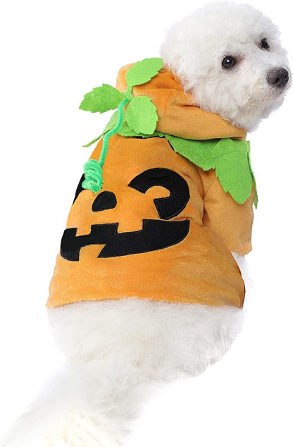 Pet Dog Cute Pumpkin Hoodie Costume for Halloween Dress up Party, Pet Carnival,Pet Cosplay